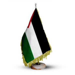 Palestine Office Desk & Table Flag with Stone Base