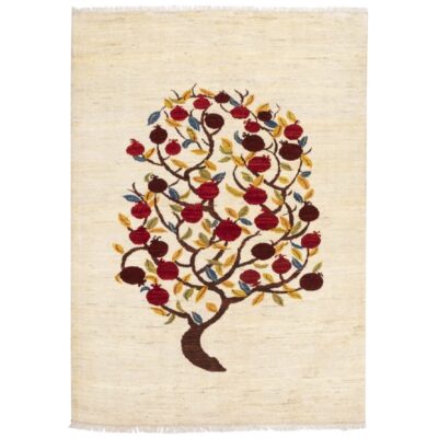 Persian Gabbeh Wool Rug Handwoven in Fars Pomegranate