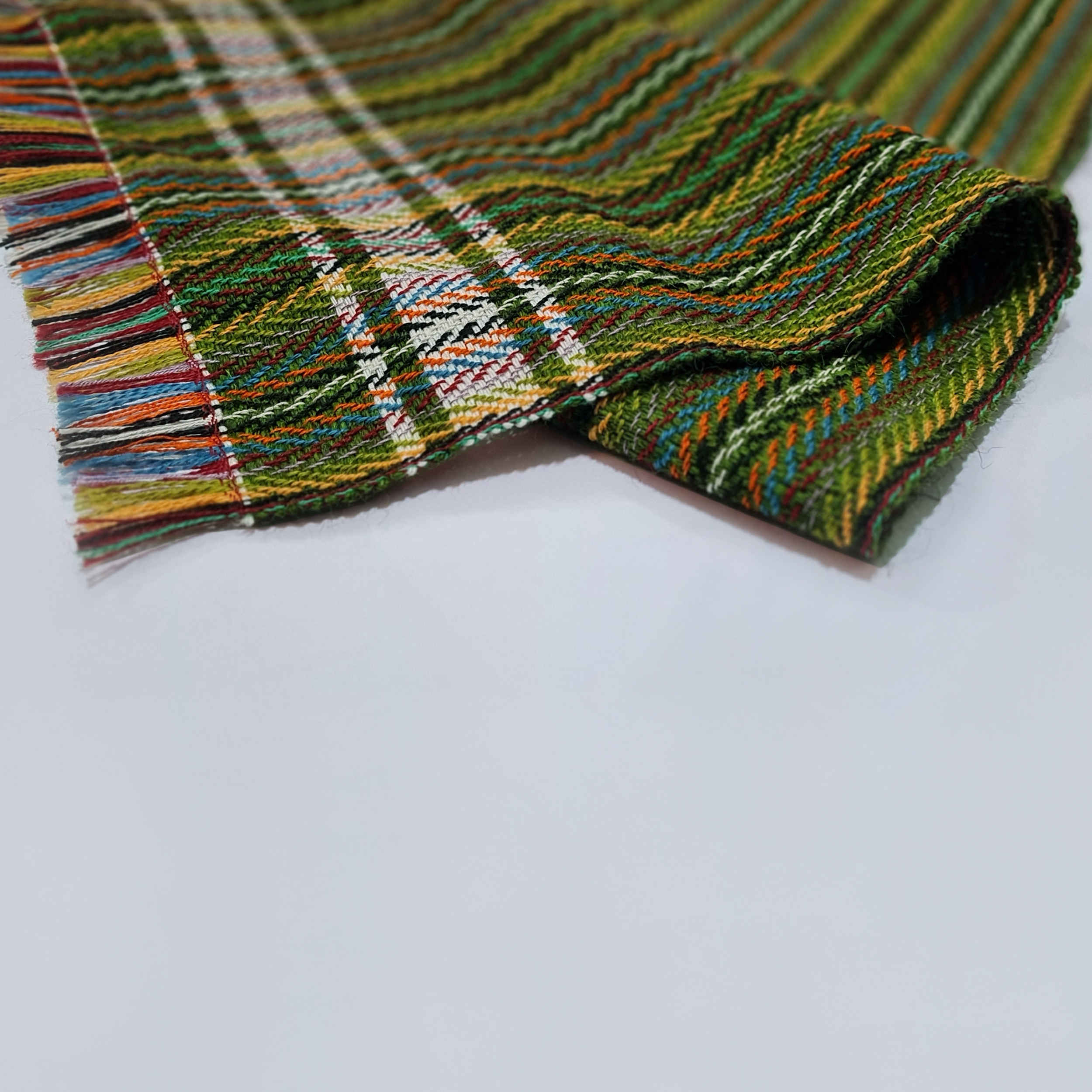 Persian Jajim Rug Flat-Woven in Lorestan Striped Green