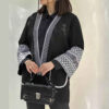 Persian Manto Black & White with Front Pockets for Women