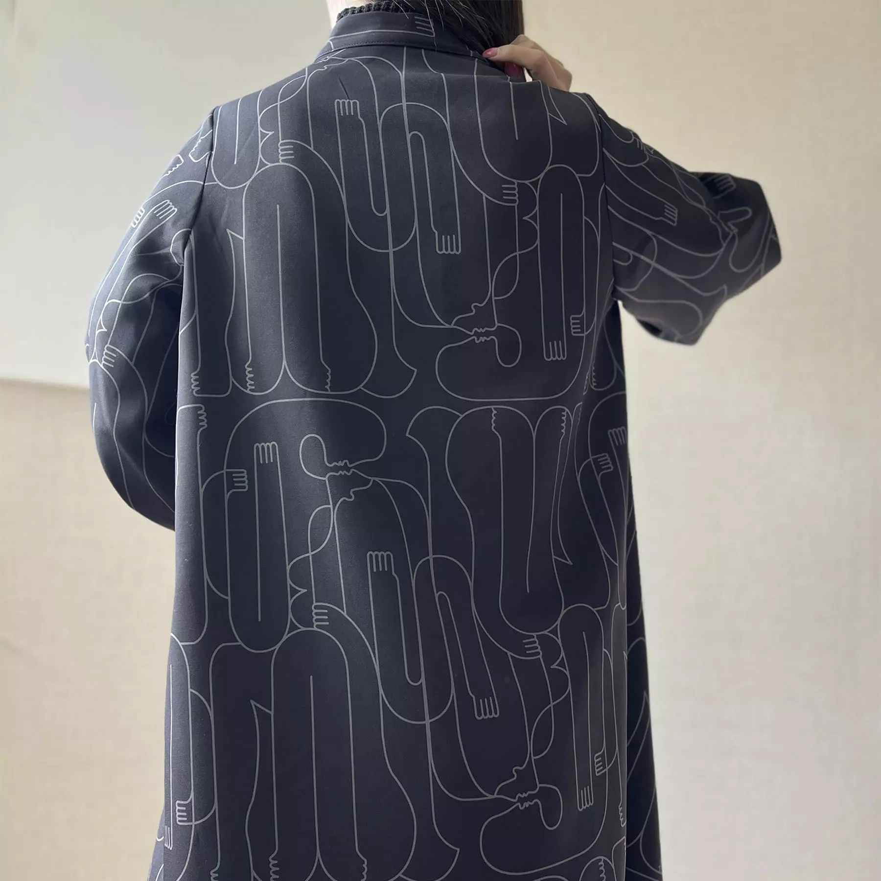 Persian Manto Double Sided Black Crepe Fabric for Women