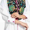 Persian Manto with Floral Embroidery for Women White