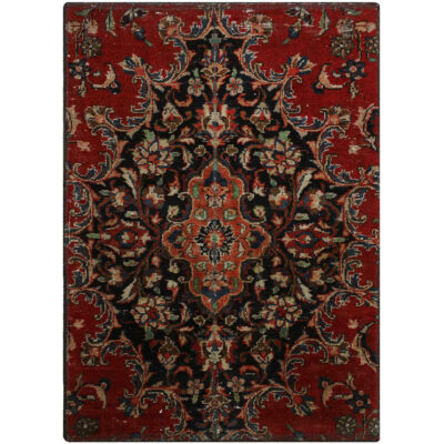 Vintage Persian Hand-Knotted Patchwork Carpet Heriz