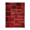Vintage Persian Hand-Knotted Patchwork Carpet Abstract Red