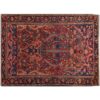 Vintage Persian Hand-Knotted Patchwork Carpet Heriz Red