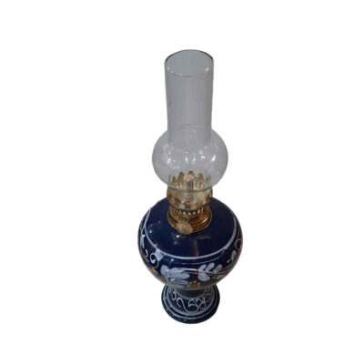 Persian Pottery Kerosene Oil Lamp with Hand-Painted Artistry