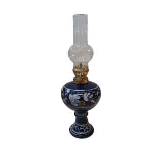 Persian Pottery Kerosene Oil Lamp with Hand-Painted Artistry