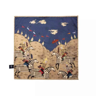 Persian Silk Mini Scarf for Women – Luxe & Vibrant Motif Razm