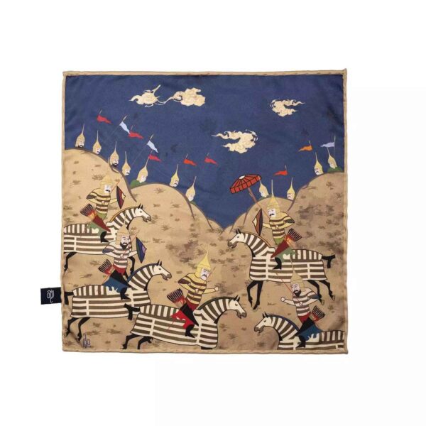 Persian Silk Mini Scarf for Women - Luxe & Vibrant Motif Razm