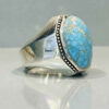 Persian Neyshabur Turquoise Silver Ring for Men