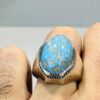 Persian Neyshabur Turquoise Silver Ring for Men
