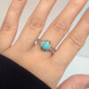 Persian Neyshabur Turquoise Silver Ring Handcrafted