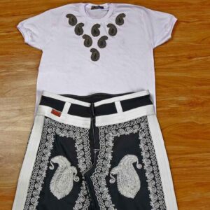 Persian Zoorkhaneh Clothes 3/4 Pants & T-shirt Set Paisley Design