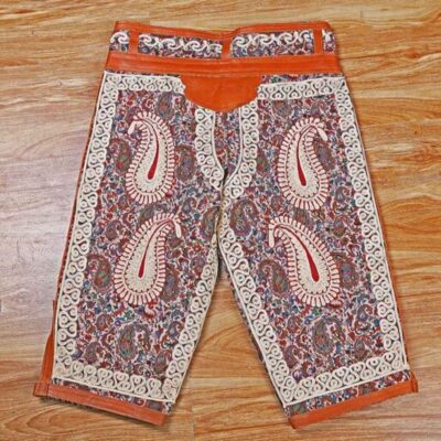 Persian Zoorkhaneh Athletic 3/4 Pant with Termeh Fabric & Leather
