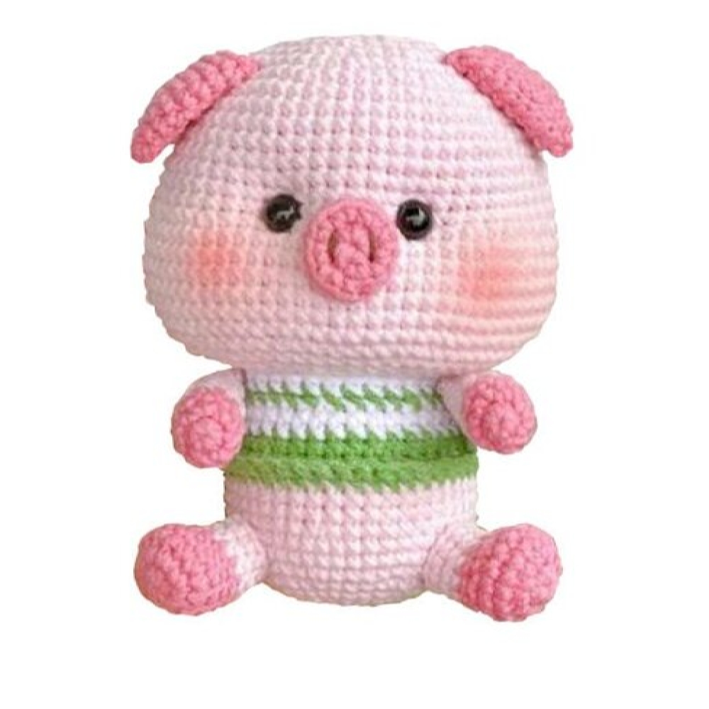 Handmade Amigurumi Stuffed Pig Animal – Soft Pink Plush Animal | Huggable & Cozy
