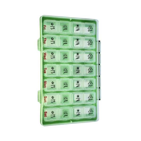 Weekly Pill Organizer with 4 Daily Reminders and Farsi Labels