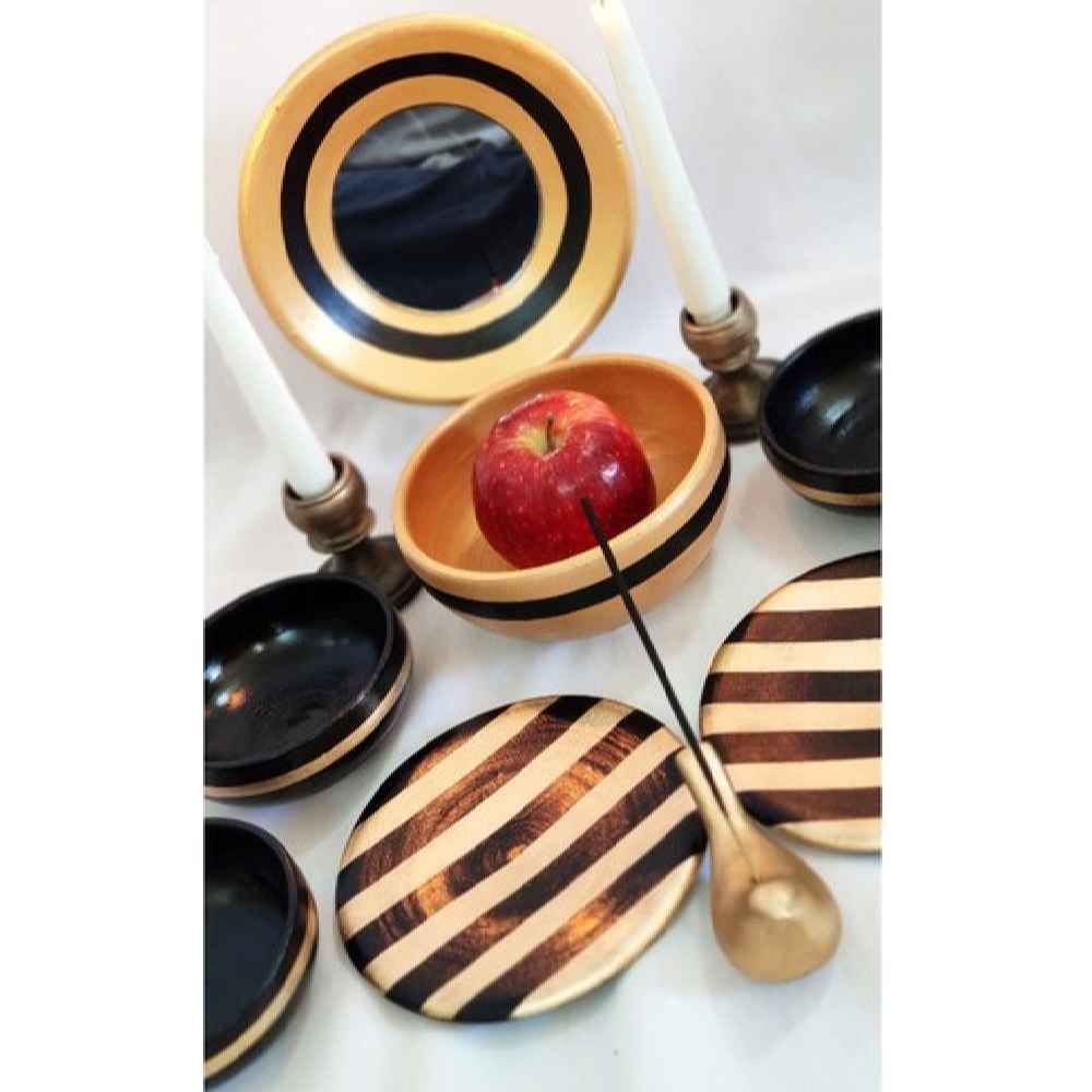 Pottery Haft-seen Set Dishes with Mirror & Candle Holder for Nowruz