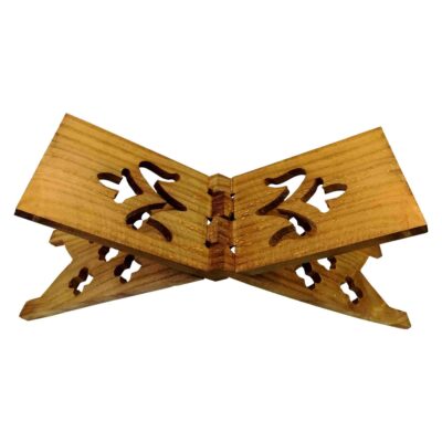 Foldable Wooden Quran Rehal Stand Holder with Floral Design