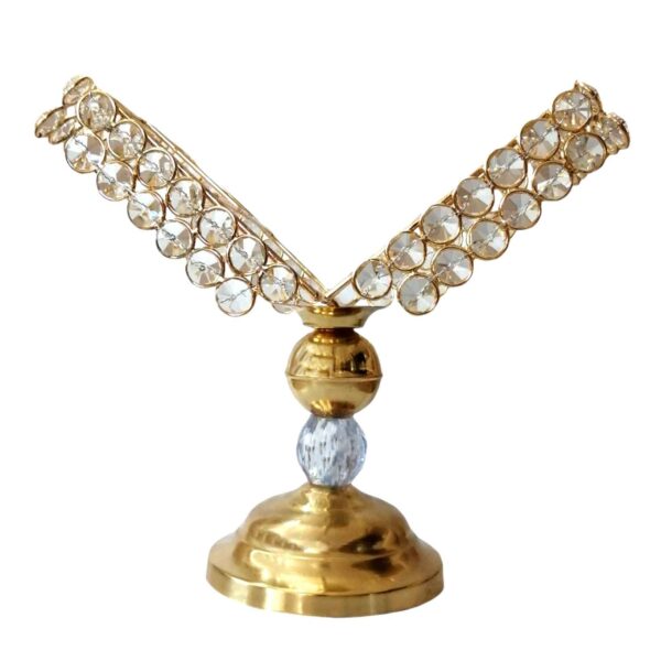 Metal Quran Stand Holder with Crystal Design for Bride Ceremonies