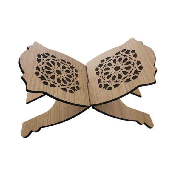 Foldable Wooden Quran Rehal Stand Holder with Intricate Pattern