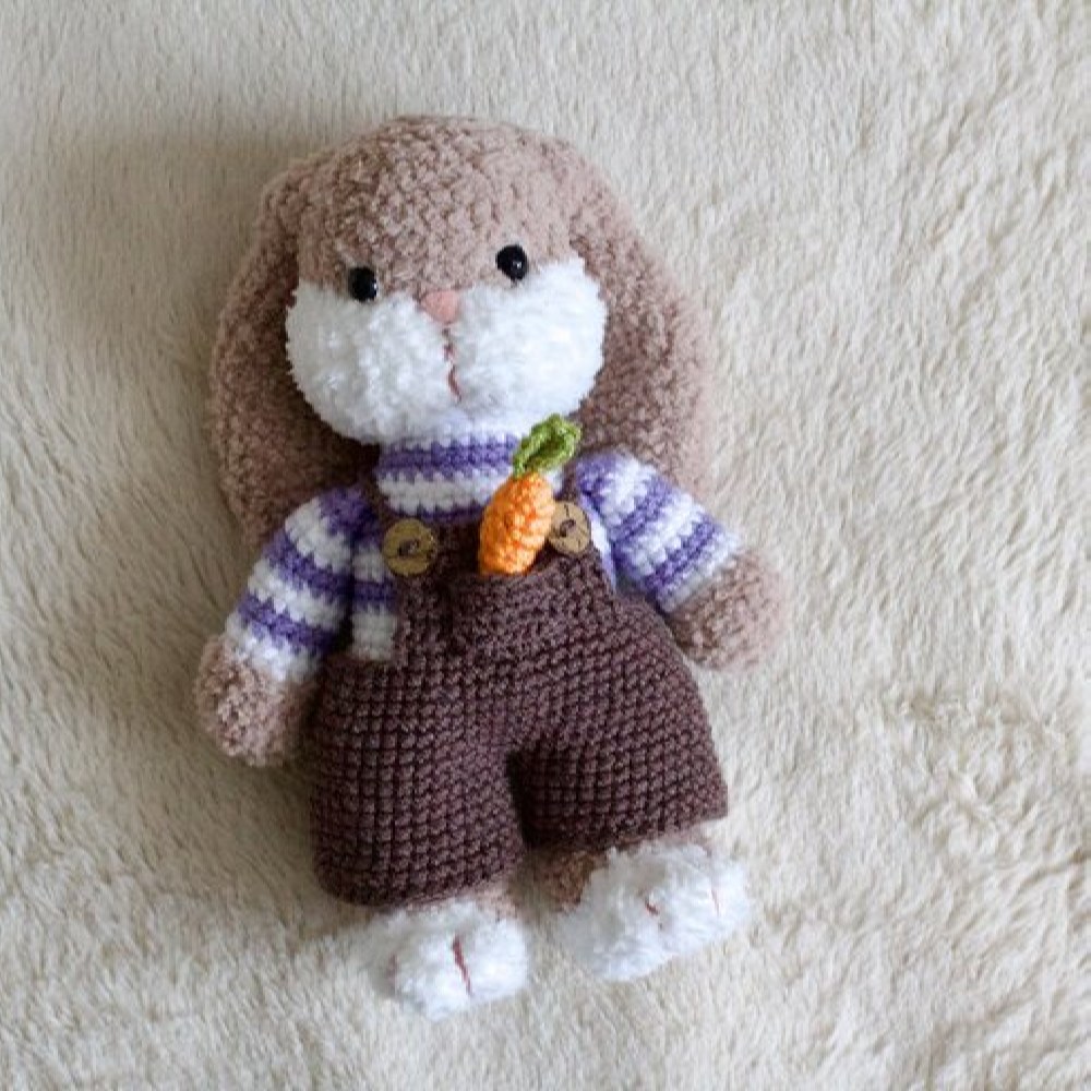 Handmade Amigurumi Stuffed Rabbit Animal – Soft & Huggable | Cozy Plush Toy