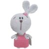 Handmade Amigurumi Stuffed Rabbit Animal – White & Pink | Adorable & Soft