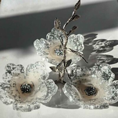Resin Serving Platter for Nuts and Sweets Flower Design