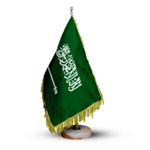 Saudi Arabia Office Desk & Table Flag with Stone Base