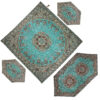 Set of 4 Termeh Tablecloth Luxurious with Persian Paisley Pattern Karmania