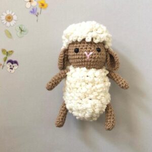 Sheep Stuffed Animal Hand Knitted in Brown 15 cm