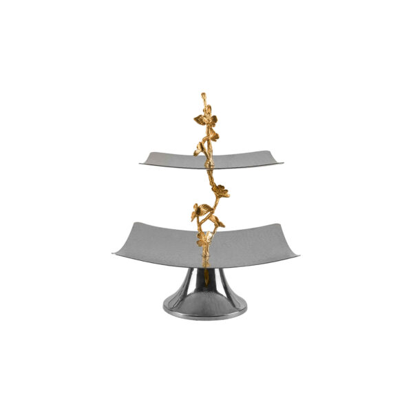 Steel Serving Stand 2 Tiers for Snacks and Sweets