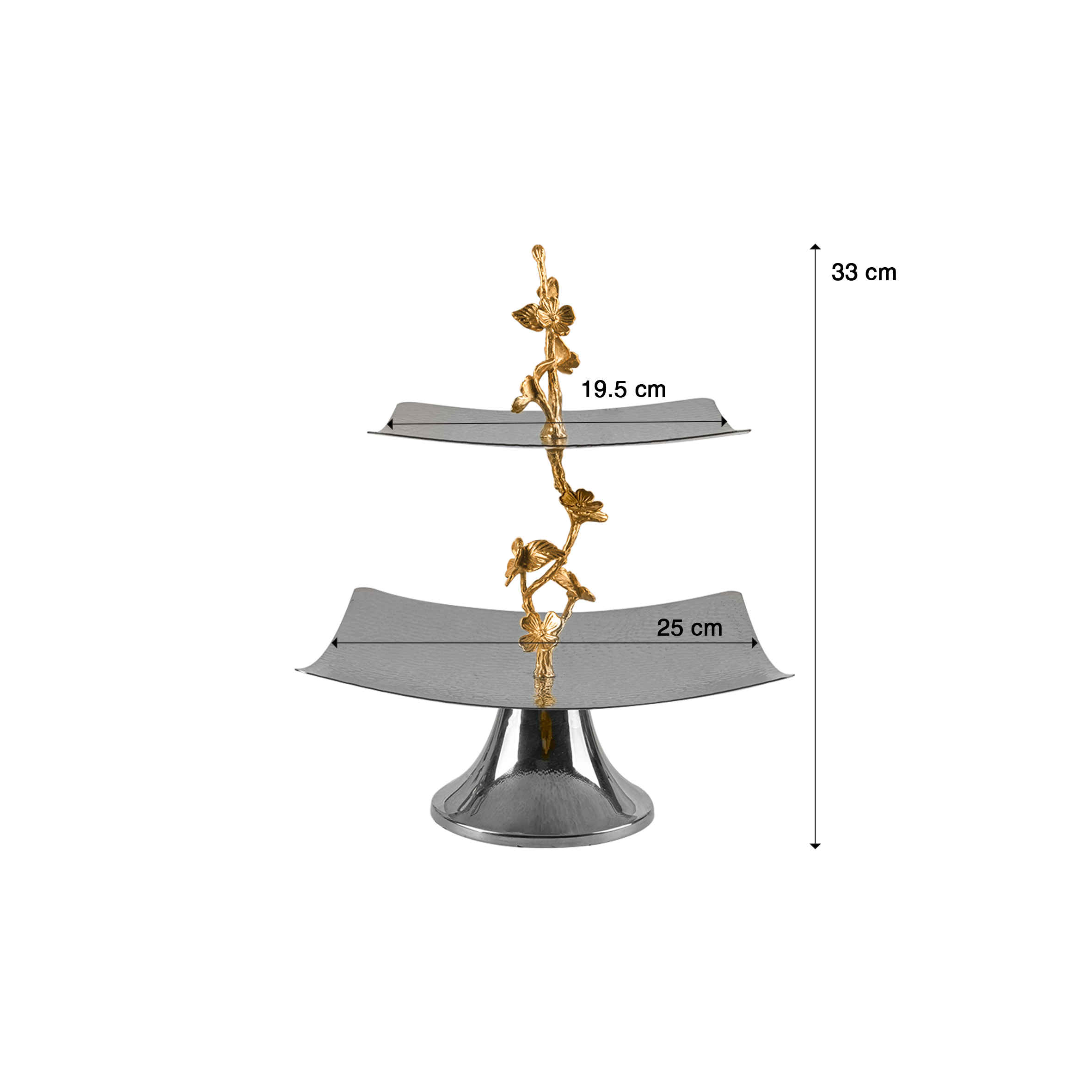 Steel Serving Stand 2 Tiers for Snacks and Sweets