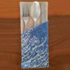 Velvet Cutlery Pouch with Persian Calligraphy - Elegant Blue Design