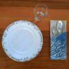 Velvet Cutlery Pouch with Persian Calligraphy - Elegant Blue Design