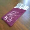 Velvet Cutlery Pouch with Persian Calligraphy - Rich Purple Design