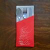 Velvet Cutlery Pouch with Persian Calligraphy - Classic Red Design