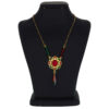 Brass Necklace Persian Traditional Theme for Women with Red and Green Agate