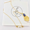 Brass Necklace Persian Traditional Theme for Women with Lapis Lazuli