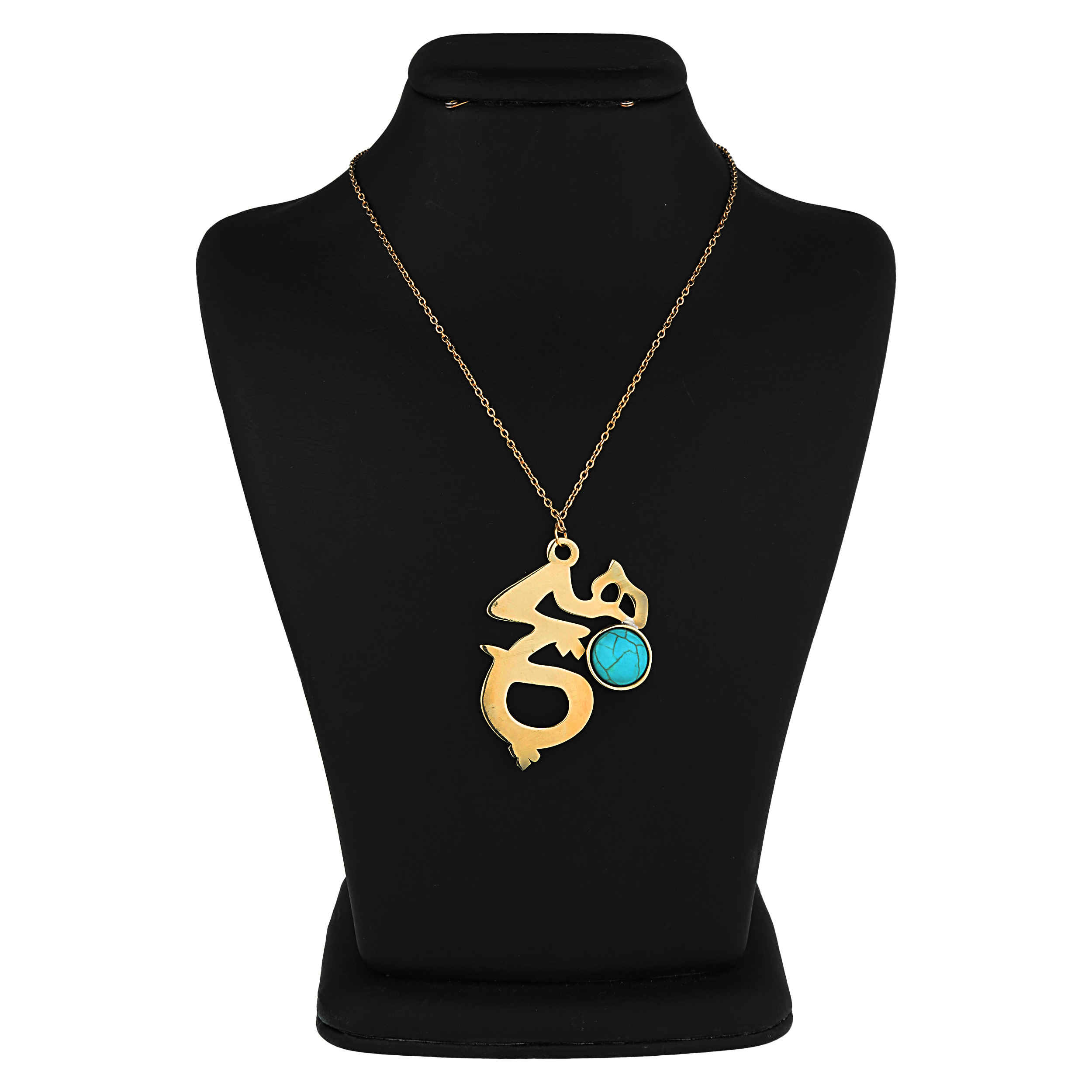 Brass Necklace Persian Traditional Theme for Women with Turquoise