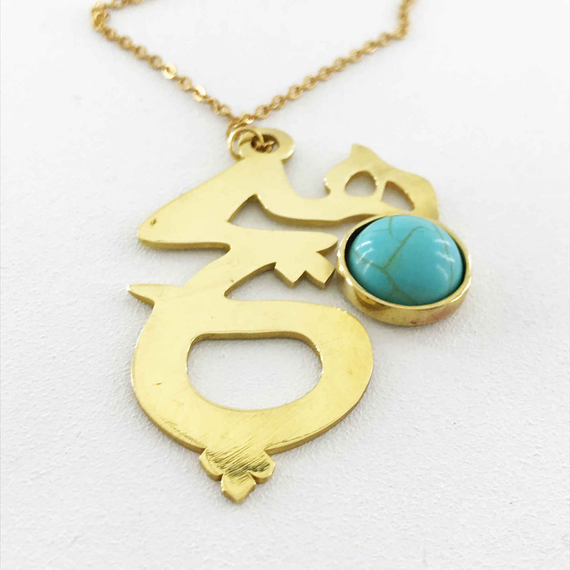 Brass Necklace Persian Traditional Theme for Women with Turquoise