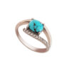 Persian Silver Ring for Women with Neyshabur Turquoise