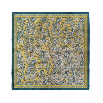 Mini Head Scarf for Women – Artistic Pictorial Print Ideal for Summer & Spring