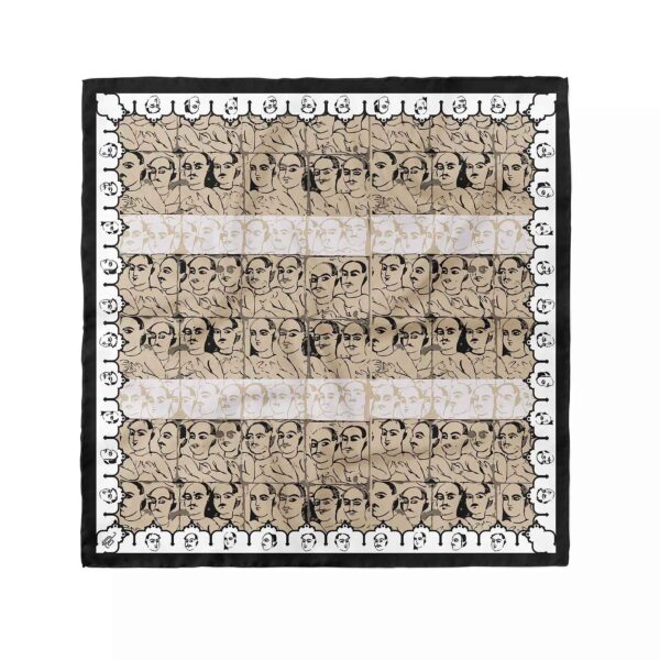 Mini Head Scarf for Women - Artistic Print Inspired by Qajar Tradition