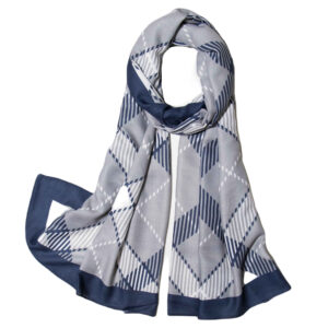 Women's Shawl Argyle Design in Silk Fabric