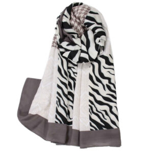 Women's Shawl Zebra & Houndstooth Design for Winter