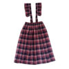 Women's Skirt with Suspenders Featuring Checkered Design