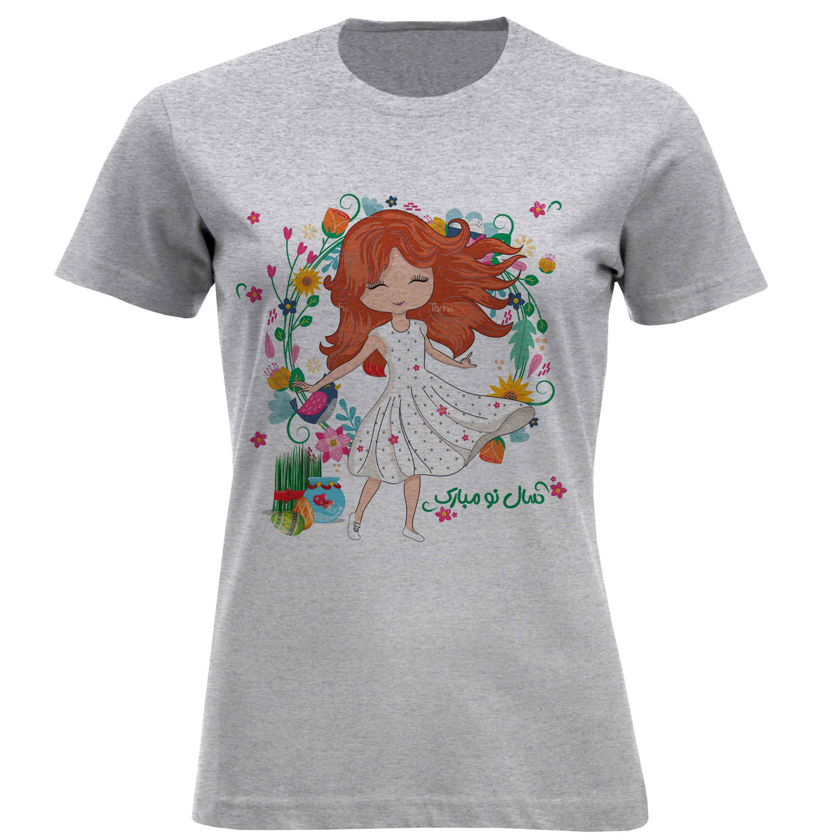 Women's T-shirt with Girlish Nowruz-Inspired Print
