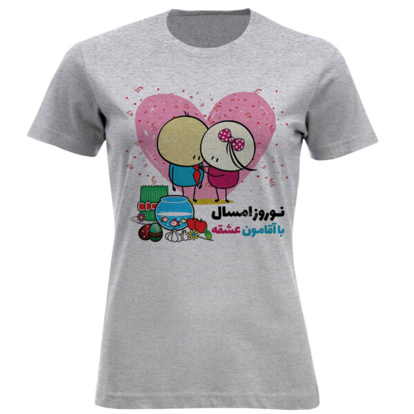 Women’s Short Sleeve T-Shirt with Romantic Nowruz Print Theme – Delicate Design