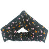 Women's Twisted Cross Headband & Earrings Set Black with Flowers