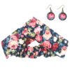 Women's Twisted Cross Headband & Earrings Set Floral